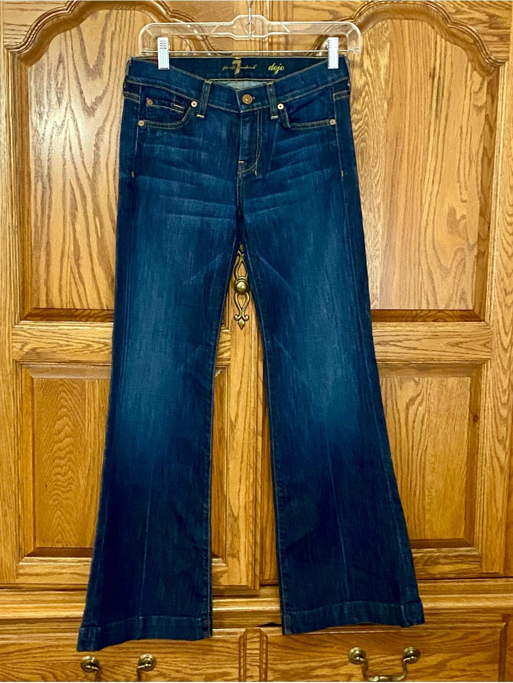 7 For All Mankind Dojo Jeans Women’s 25 Dark Wash Wide Leg Flare Trouser Bootcut
